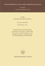 Vorbericht über die Ergebnisse der Kölner Domgrabung 1946 - 1983