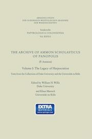 The Archive of Ammon Scholasticus of Panopolis - Cover