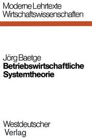 Betriebswirtschaftliche Systemtheorie - Cover