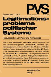 Legitimationsprobleme politischer Systeme - Cover