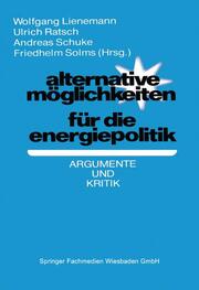 Alternative Möglichkeiten für die Energiepolitik - Cover