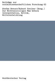 Zur Rechtssoziologie Max Webers - Cover