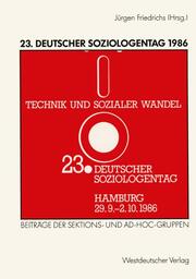 23.Deutscher Soziologentag 1986