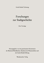 Forschungen zur Stadtgeschichte - Cover