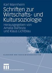Schriften zur Wirtschafts- und Kultursoziologie - Cover