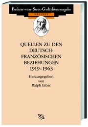 Quellen zu den deutsch-französischen Beziehungen 1919-1963 - Cover