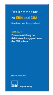 EBM 2024 - Zusammenstellung der Gebührenordnungspositionen des EBM in Euro