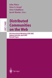 Distributed Communities on the Web - Cover