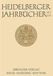 Heidelberger Jahrbücher XVII - Cover