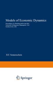 Models of Economic Dynamics - Cover