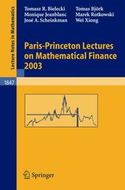 Paris-Princeton Lectures on Mathematical Finance 2003 - Cover