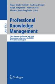 Professional Knowledge Management - Cover
