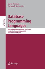 Database Programming Languages - Cover