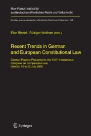 Recent Trends in German and European Constitutional Law - Cover