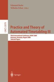 Practice and Theory of Automated Timetabling III - Cover