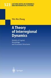 A Theory of Interregional Dynamics - Cover