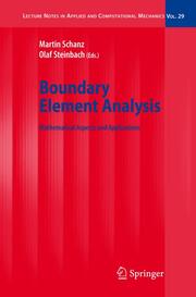 Boundary Element Analysis - Cover