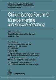 Chirurgisches Forum 91 für experimentelle und klinische Forschung