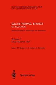 Solar Thermal Energy Utilization.German Studies on Technology and Application - Cover