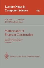 Mathematics of Program Construction - Cover