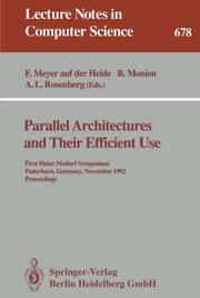 Parallel Architectures and Their Efficient Use - Cover
