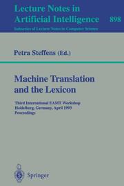 Machine Translation and the Lexicon