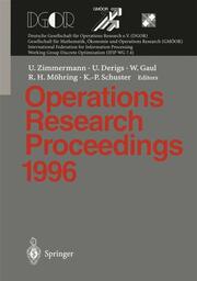 Operations Research Proceedings 1996 - Cover