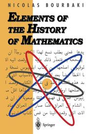 Elements of the History of Mathematics - Cover