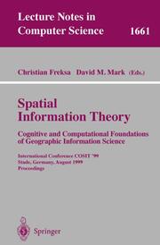 Spatial Information Theory.Cognitive and Computational Foundations of Geographic Information Science