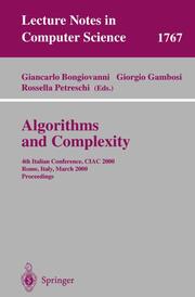 Algorithms and Complexity - Cover