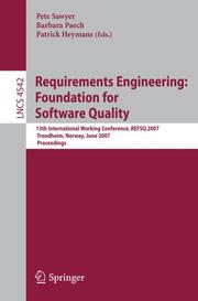 Requirements Engineering: Foundation for Software Quality - Cover