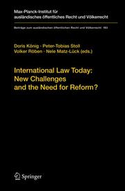 International Law Today: New Challenges and the Need for Reform? - Cover