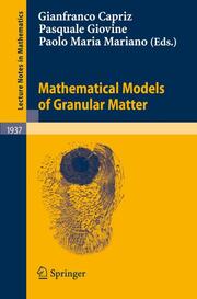 Mathematical Models of Granular Matter - Cover