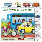 Auto, Fahrrad, Bus und Bagger