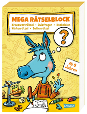 Mega Rätselblock - Kreuzworträtsel, Quizfragen, Knobeleien, Wörterrätsel, Zahlen - Cover