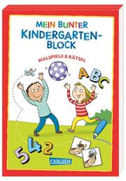 Mein bunter Kindergartenblock - Malspiele und Rätsel