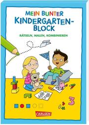 Rätseln für Kita-Kinder: Mein bunter Kindergarten-Block: Rätseln, malen, kombinieren