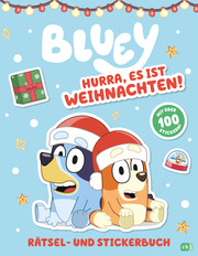 BLUEY - Hurra, es ist Weihnachten! - Rätsel- und Stickerbuch - Cover