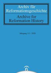 Archiv für Reformationsgeschichte - Aufsatzband 2020/111