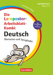 Die Lernposter-Arbeitsblatt-Kombi: Deutsch - Wortarten und Satzglieder - Klasse 2-4