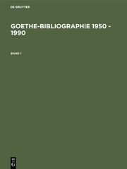 Goethe-Bibliographie 1950 - 1990 - Cover