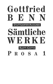 Sämtliche Werke - Stuttgarter Ausgabe. Bd. 3 - Prosa 1 (Sämtliche Werke - Stuttgarter Ausgabe, Bd. 3)
