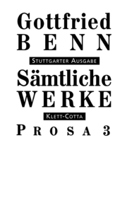 Sämtliche Werke - Stuttgarter Ausgabe. Bd. 5 - Prosa 3 (Sämtliche Werke - Stuttg