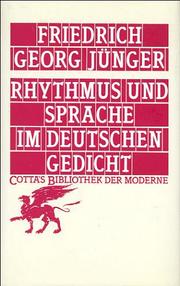 Rhythmus und Sprache im deutschen Gedicht (Cotta's Bibliothek der Moderne, Bd. 63) - Cover