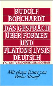 Das Gespräch über Formen und Platons Lysis deutsch (Cotta's Bibliothek der Moder - Cover