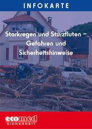 Infokarte Starkregen und Sturzfluten - Gefahren und Sicherheitshinweise - Cover