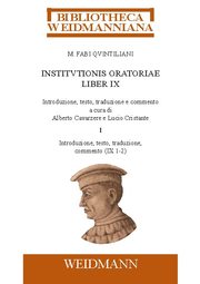 M. Fabi Quintiliani Institutionis oratoriae liber IX