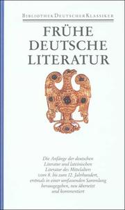 Frühe deutsche Literatur und lateinische Literatur in Deutschland 800-1150 - Cover