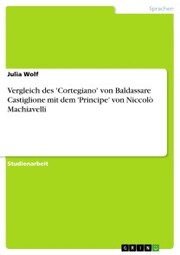 Vergleich des 'Cortegiano' von Baldassare Castiglione mit dem 'Principe' von Niccolò Machiavelli - Cover