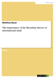 The importance of the Ricardian theory of international trade - Cover